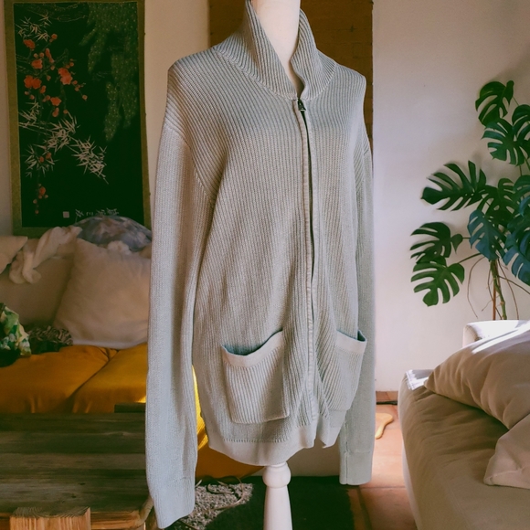 Lucky Brand Sweaters - Lucky Brand Seafoam Green Cable Knit Cardigan